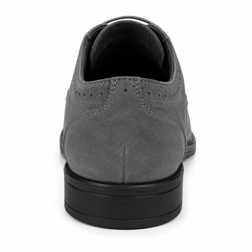 Polished Product Title: Bravo Men's Grey Vegan Suede Wingtip Dress Shoe for Weddings & Proms