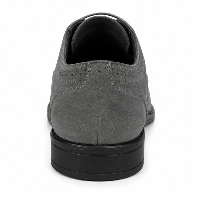 Polished Product Title: Bravo Men's Grey Vegan Suede Wingtip Dress Shoe for Weddings & Proms