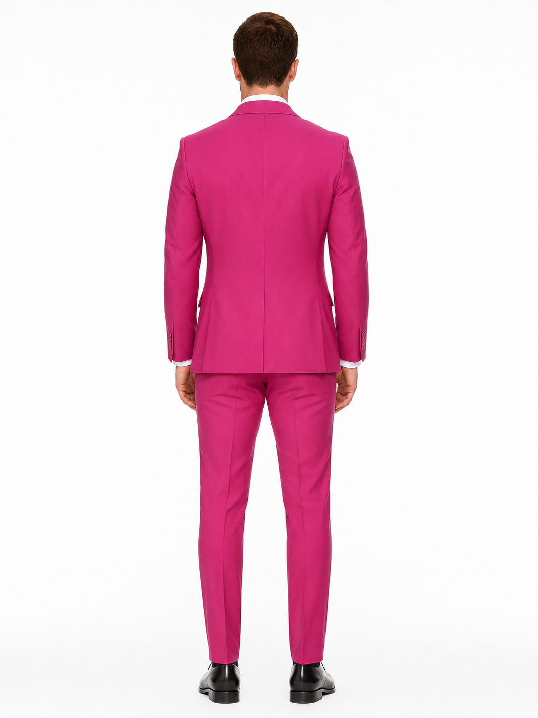 Mens Hot Pink Tuxedo Dinner Jacket + Pants with Shawl Lapel - Slim Fit 2-Piece Suit for Weddings, Proms Suit in Fuchsia Color USA Men's Outlet