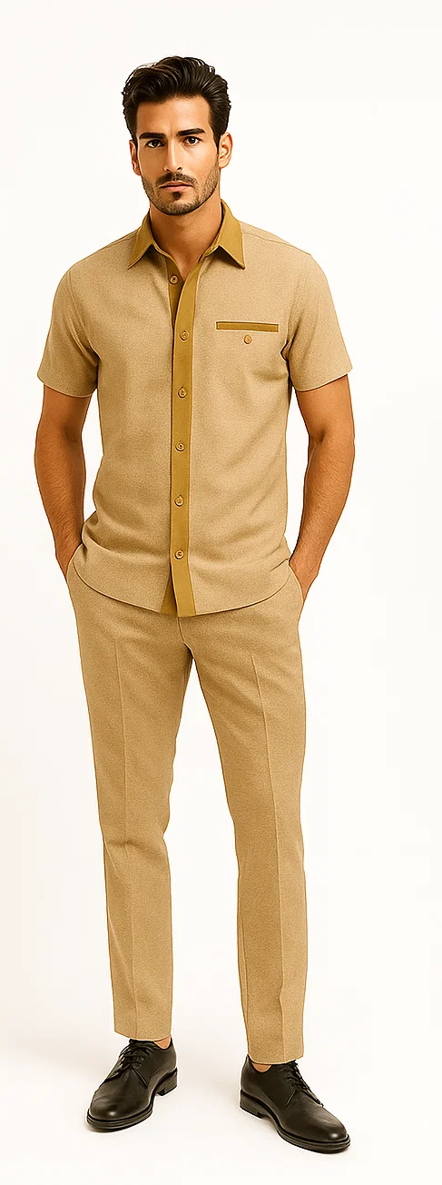 Men’s Houndstooth Walking Suit by Dreams by Zacchi - 2 Piece Lei sure Set in Sky Blue- $99