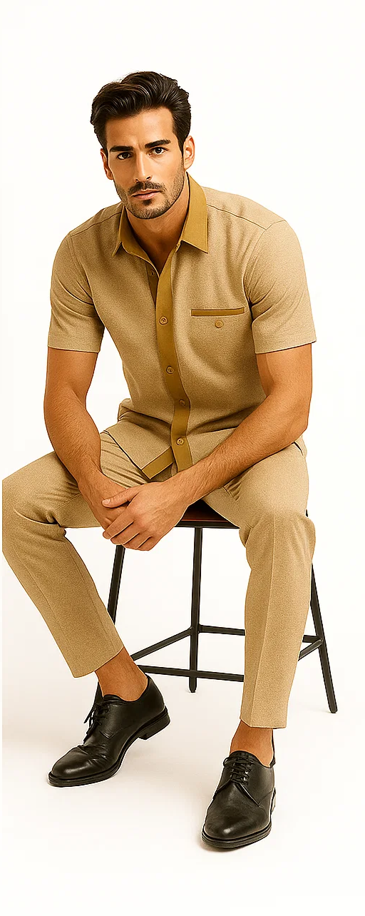 Men’s Houndstooth Walking Suit by Dreams by Zacchi - 2 Piece Lei sure Set in Sky Blue- $99