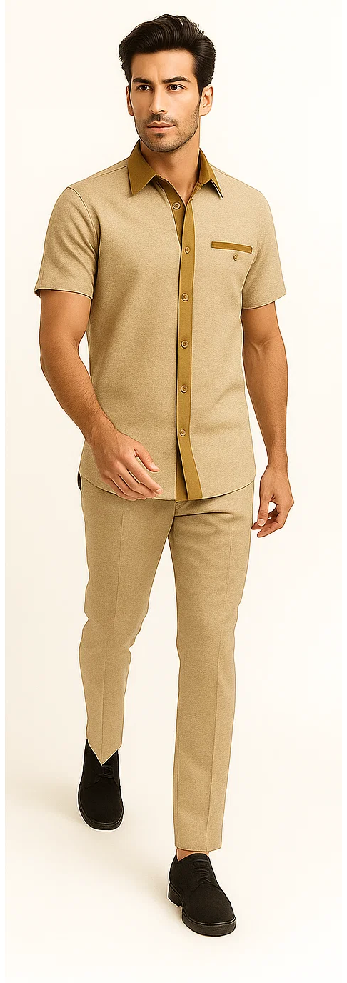 Men’s Houndstooth Walking Suit by Dreams by Zacchi - 2 Piece Lei sure Set in Sky Blue- $99