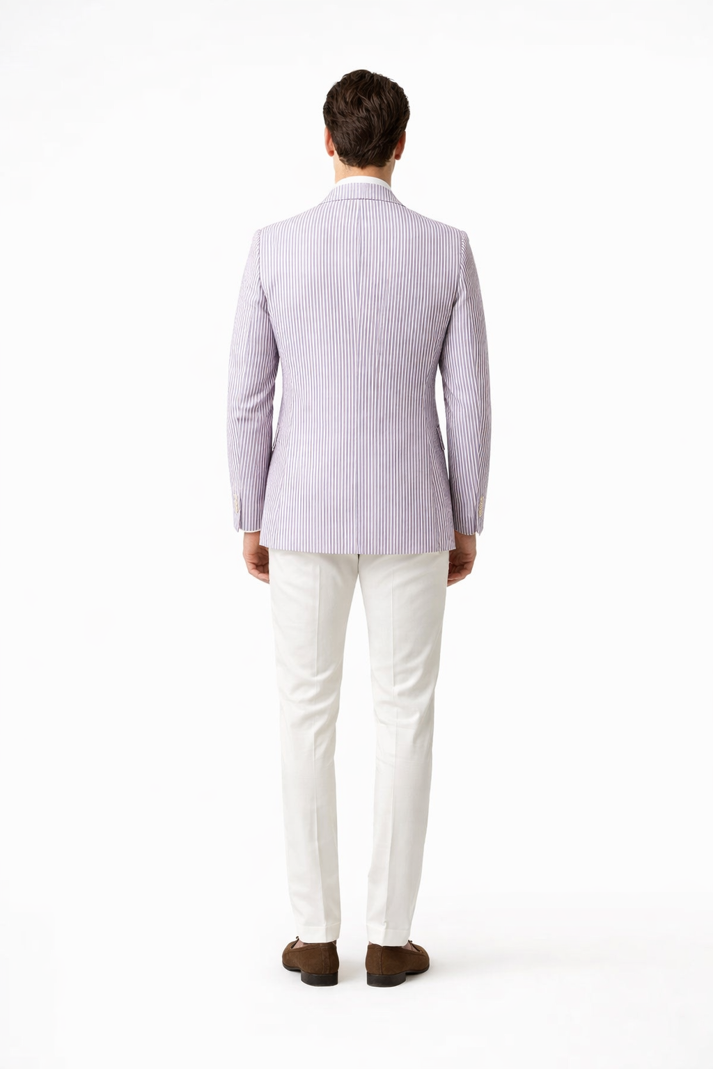 Mens Italian Lavender Seersucker Blazer - Lightweight Summer Striped Suit Jacket by USA Men's Outlet