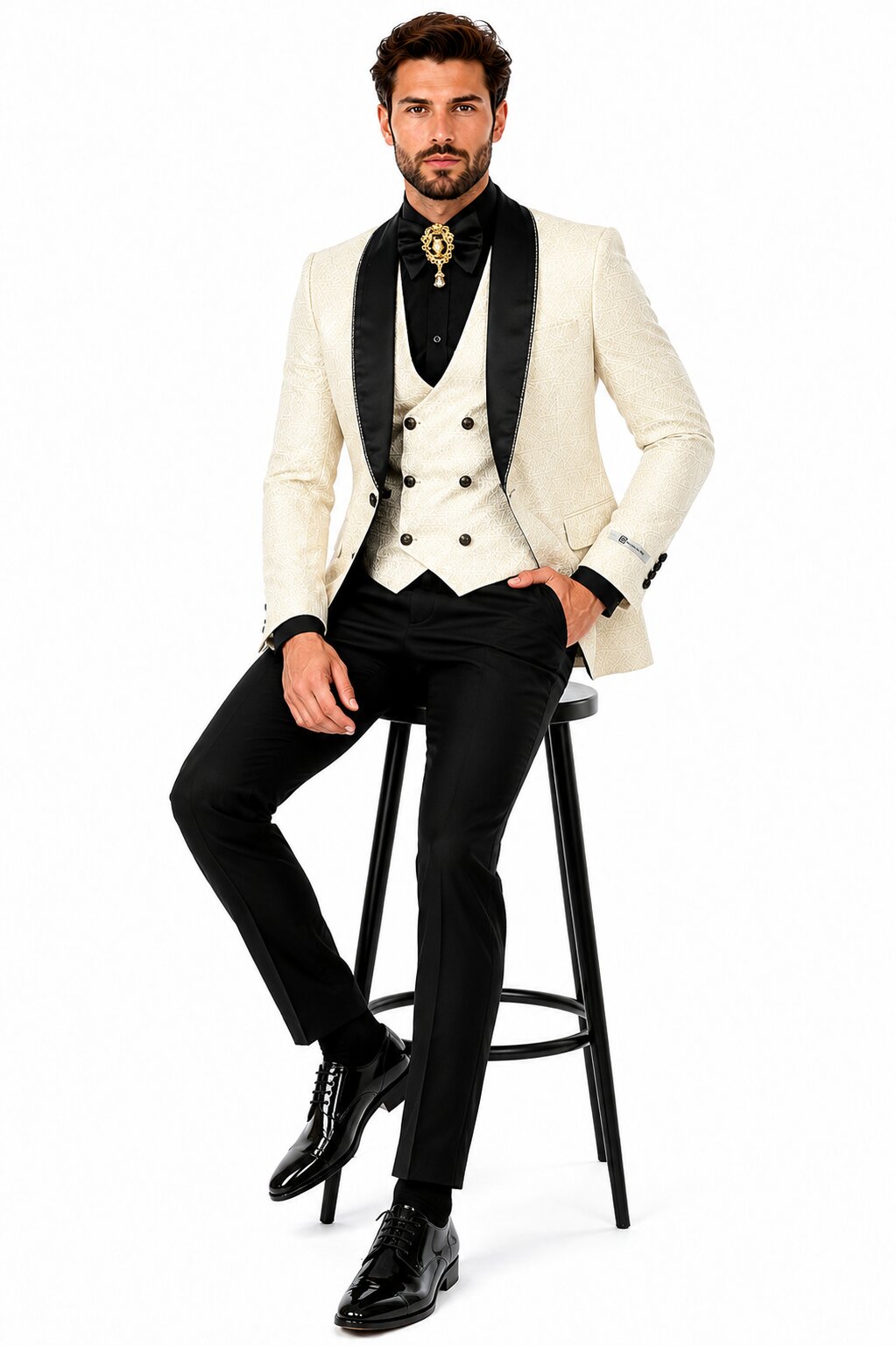 Ivory Tuxedo - Cream Wedding Suit - Off White Groom Suit by PROMTUXEDO