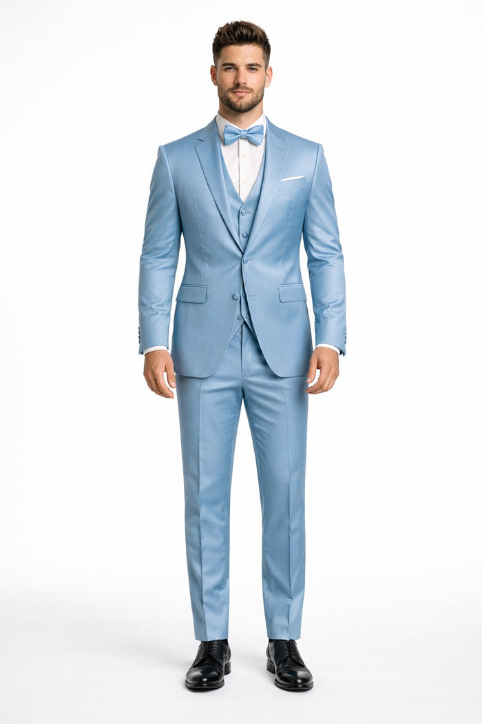 The light blue 4pc Satin Tuxedo Collection