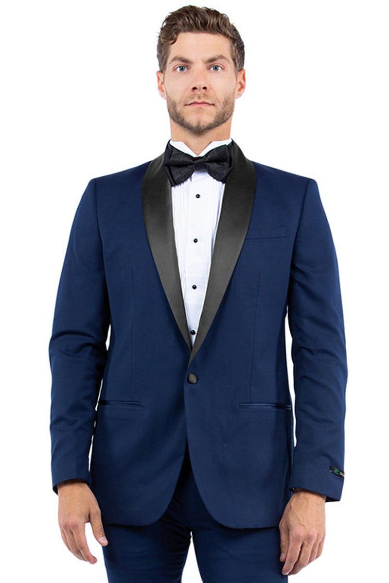 Mens' Navy One-Button Shawl Lapel Tuxedo Jacket from Zegarie - Modern Fit - Elegant Mensattire