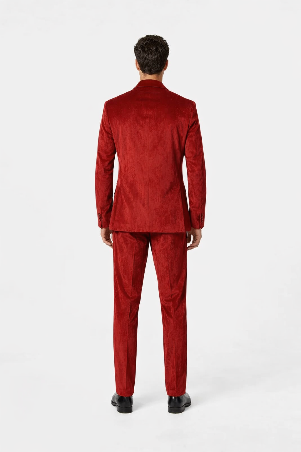 Mens One Button Slim Fit Peak Label Suit Red by USA Men's Outlet