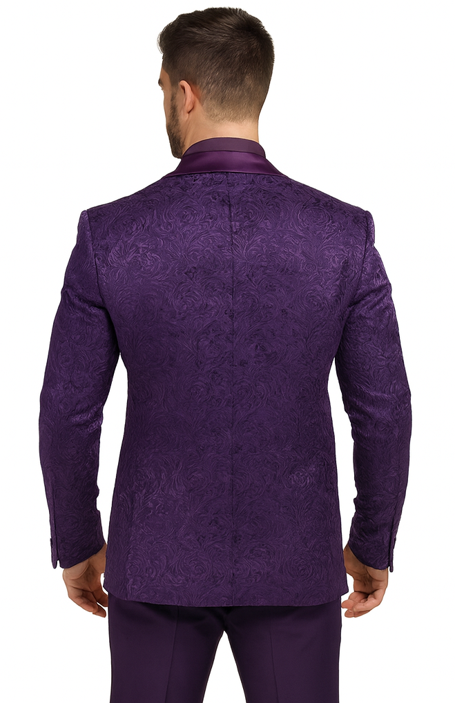 Mens Paisley Blazer - Floral Sport Coat - Purple Sport Jacket mensusain