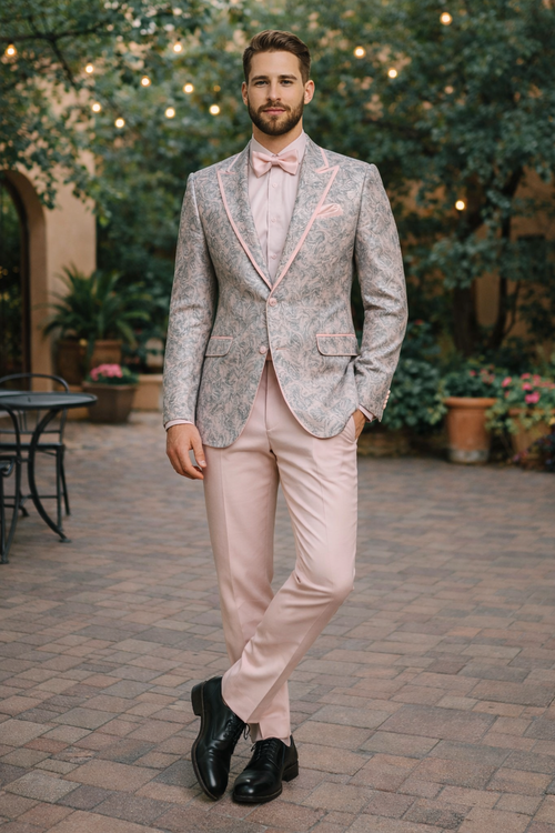 pink dress grey suit Medium Grey Performance Stretch Suit- Jim's Formal Wear – Jim's Formal Wear  Shop main image 0