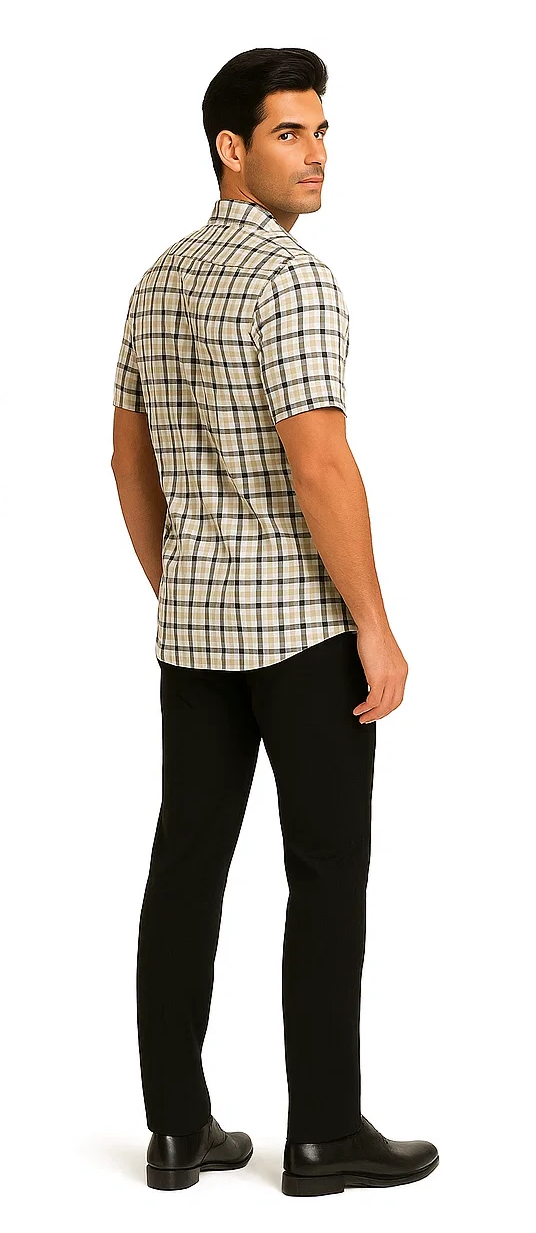 Mens Plaid Walking Suit in grey by Dreams by Zacchi - 2 Piece Leisure Outfit with Matching Shirt and pant - $99
