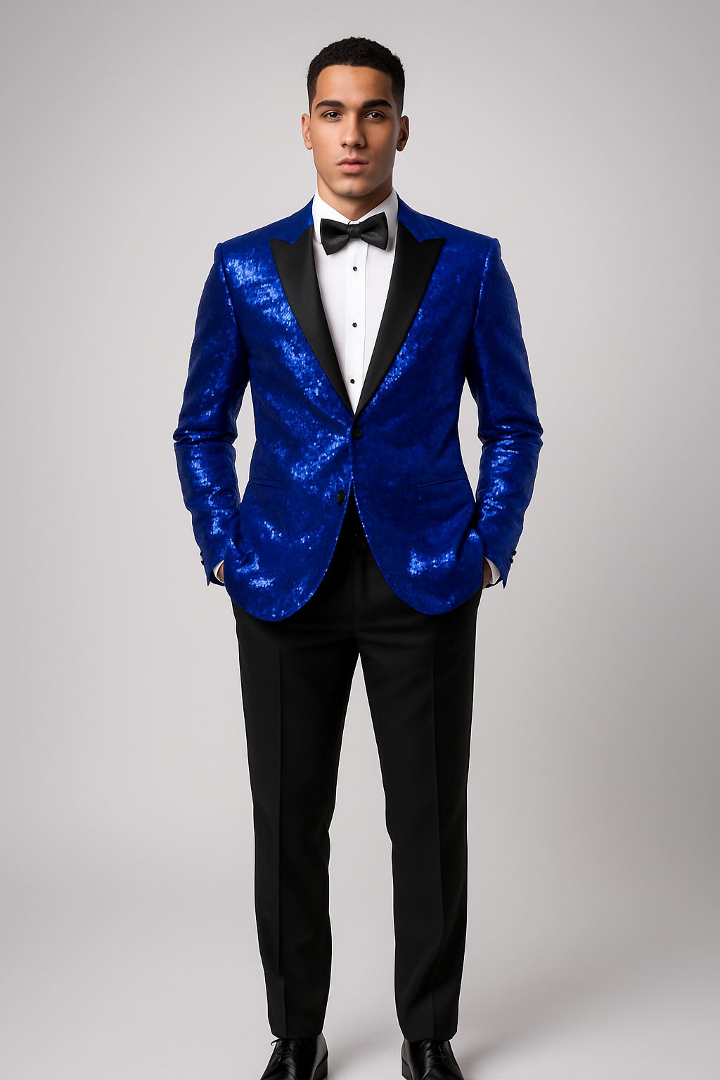 Sequin Suit - Shiny Suit - Royal Blue Suit - Metallic Fabric suit- Stage Tuxedo - Groom Suit Jacket + Pants
