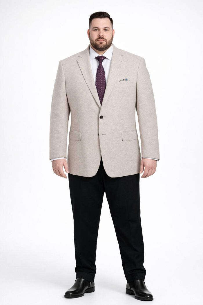 Renoir Linen & Cotton Tan Houndstooth Blazer: Classic Summer Sport Coat