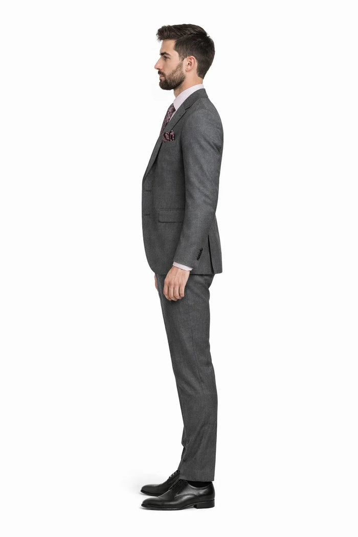 Men's Summer Suit with Double Breasted Charcoal Grey Vest