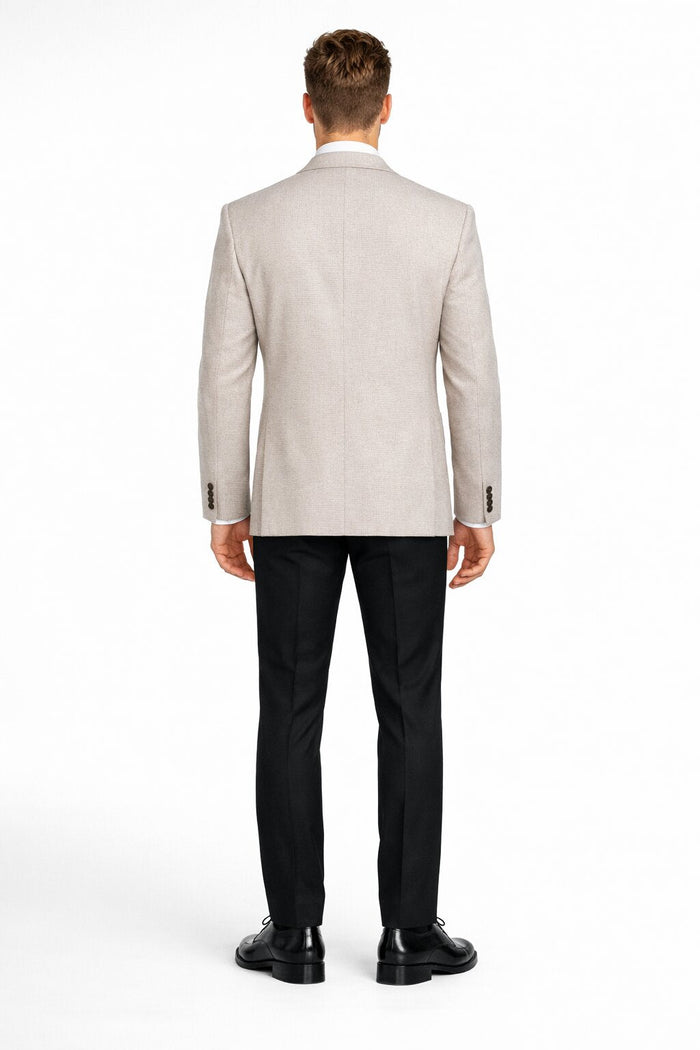 Renoir Linen & Cotton Tan Houndstooth Blazer: Classic Summer Sport Coat