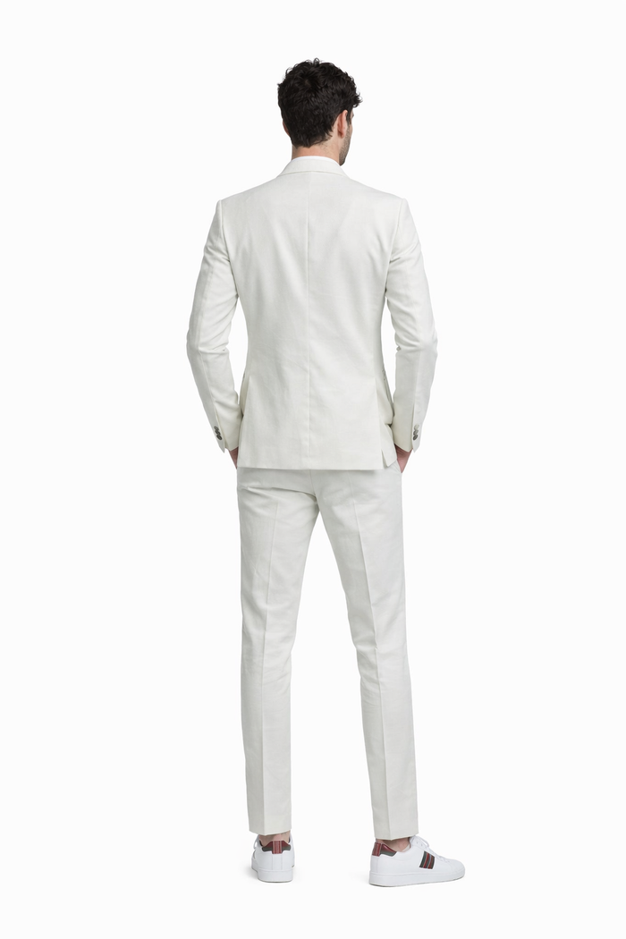 Men's Ivory Linen Suit for Summer Weddings