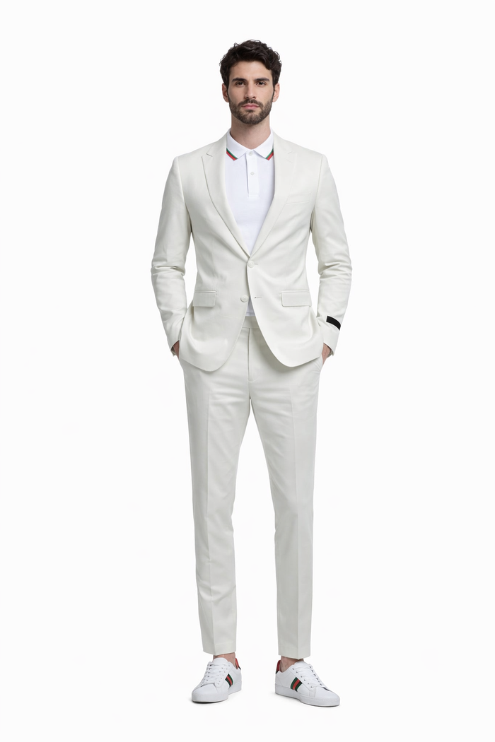 Men's Ivory Linen Suit for Summer Weddings