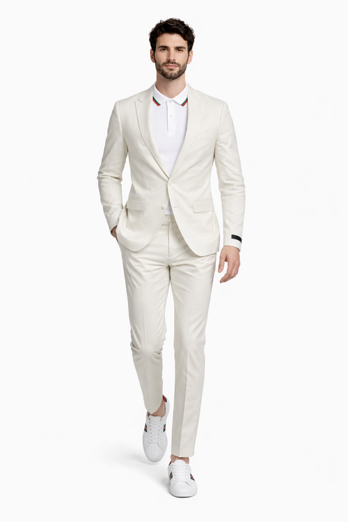 Men's Ivory Linen Suit for Summer Weddings