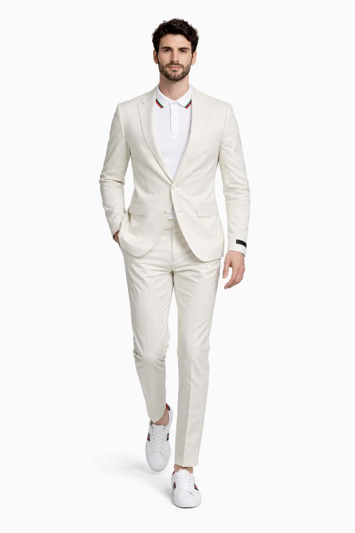 Men's Ivory Linen Suit for Summer Weddings