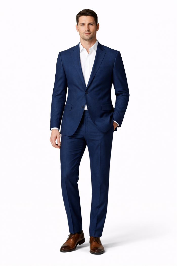 Men's Navy Linen Suit for Summer Weddings