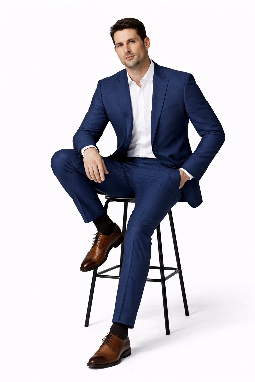 Men's Navy Linen Suit for Summer Weddings