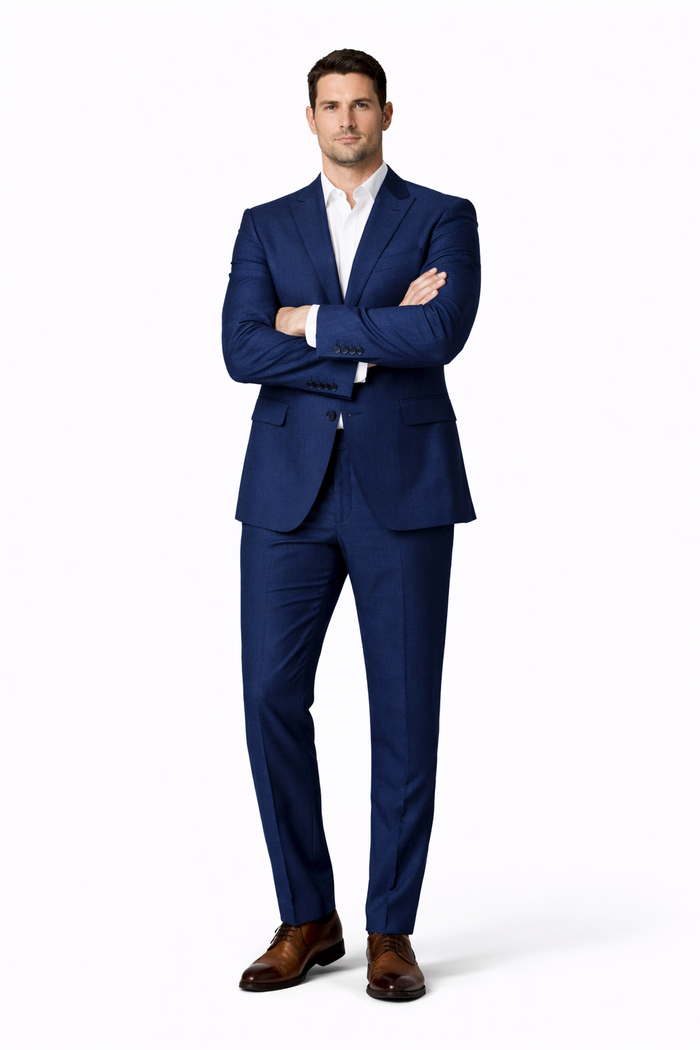 Men's Navy Linen Suit for Summer Weddings