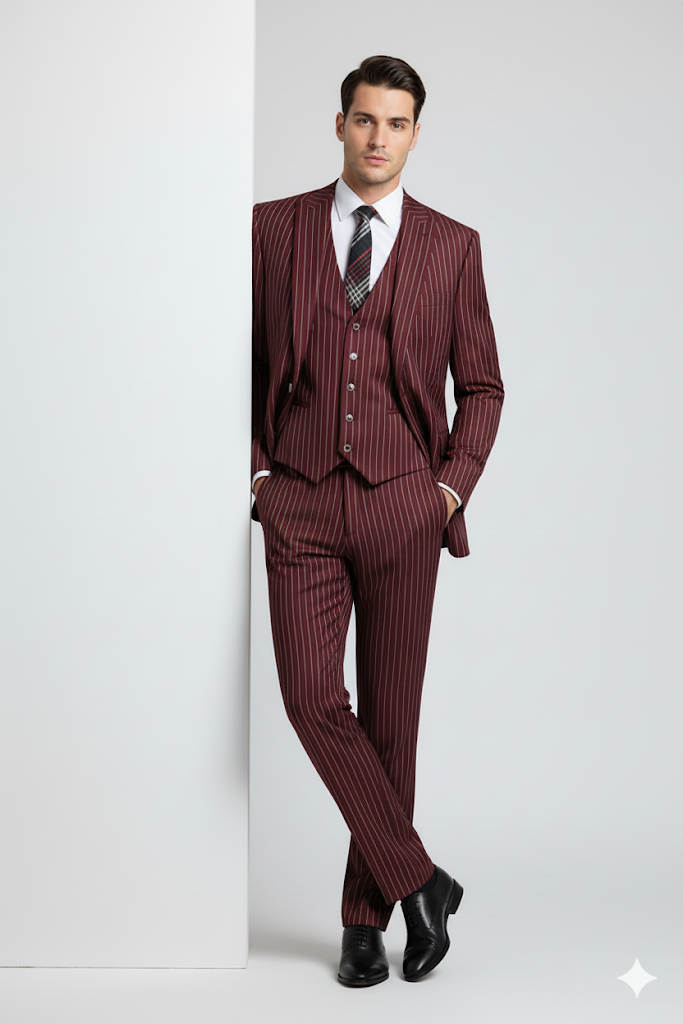 Mens Classic Vested Shiny Sharkskin Blue Suit by Vinci