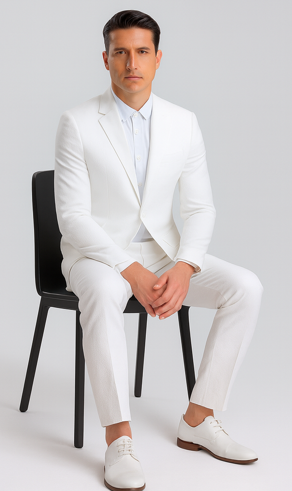 Mens Vested Summer Seersucker Suit by Alberto Nardoni