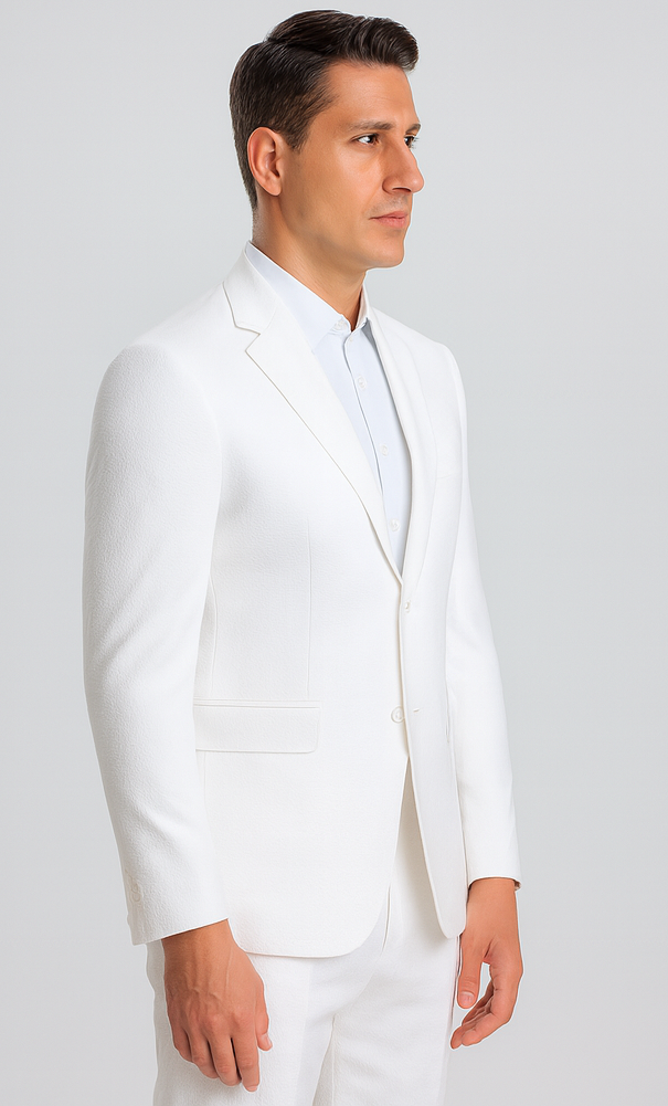 Mens Vested Summer Seersucker Suit by Alberto Nardoni