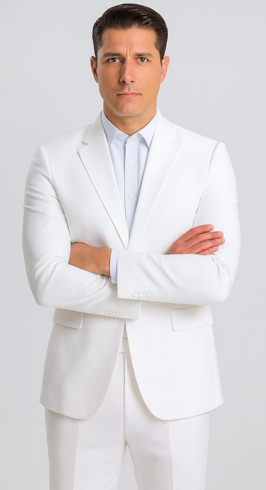 Mens Vested Summer Seersucker Suit by Alberto Nardoni