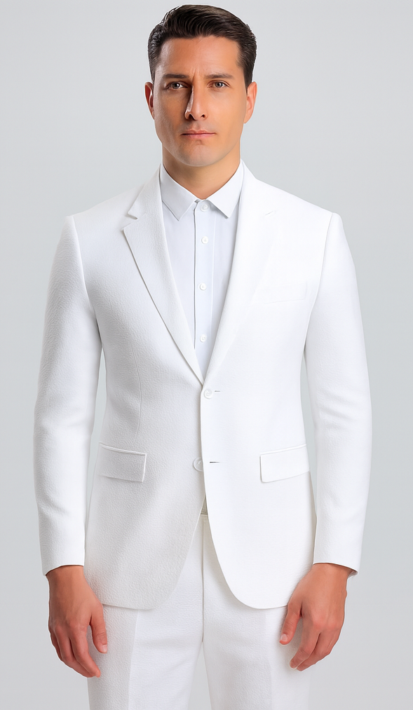 Mens Vested Summer Seersucker Suit by Alberto Nardoni