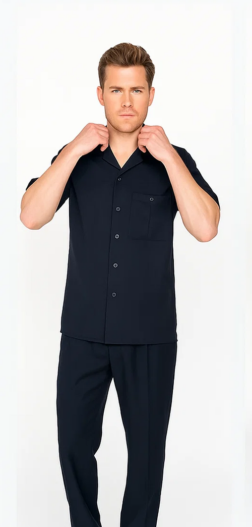 Mens Walking Suit in Color Brown Leisure Suit Casual Matching Shirt and Pants $99 by Zacchi