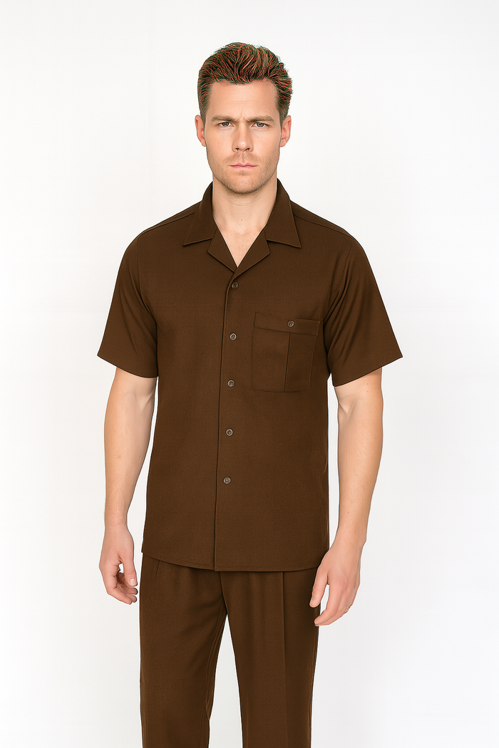 Mens Walking Suit in Color Burgundy Leisure Suit Casual Matching Shirt and Pants $99 by Zacchi
