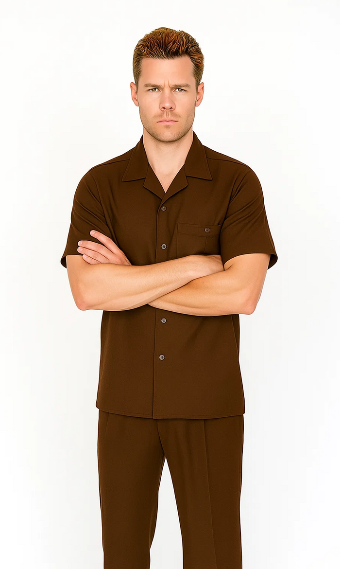 Mens Walking Suit in Color Burgundy Leisure Suit Casual Matching Shirt and Pants $99 by Zacchi