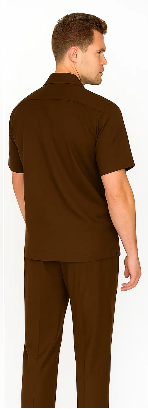 Mens Walking Suit in Color Burgundy Leisure Suit Casual Matching Shirt and Pants $99 by Zacchi