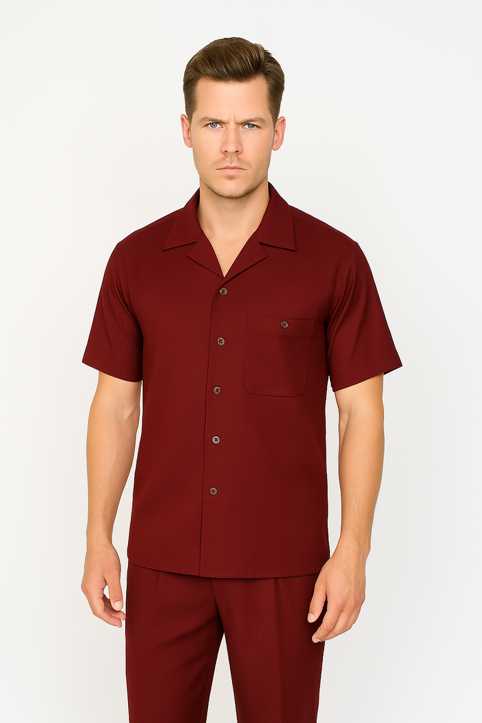 Mens Walking Suit in Color Caramel Leisure Suit Casual Matching Shirt and Pants $99 by Zacchi