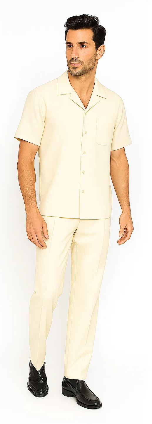 Mens Walking Suit in Color Hunter Green Leisure Suit Casual Matching Shirt and Pants $99 by zacchi