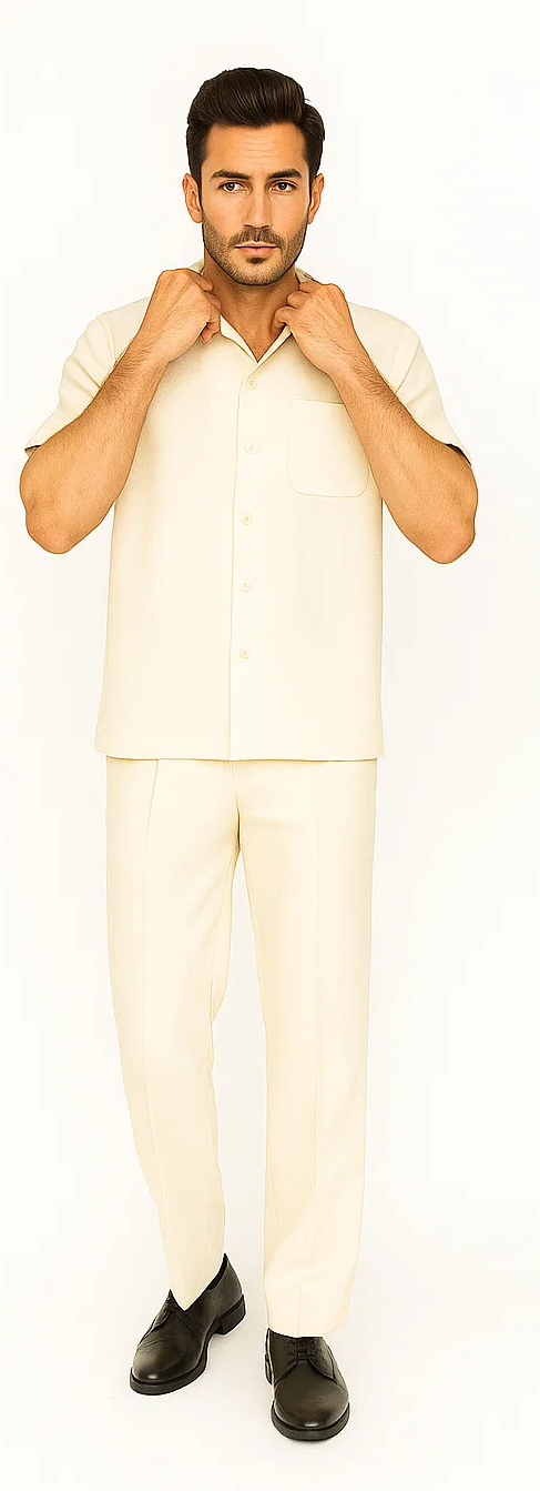 Mens Walking Suit in Color Hunter Green Leisure Suit Casual Matching Shirt and Pants $99 by zacchi