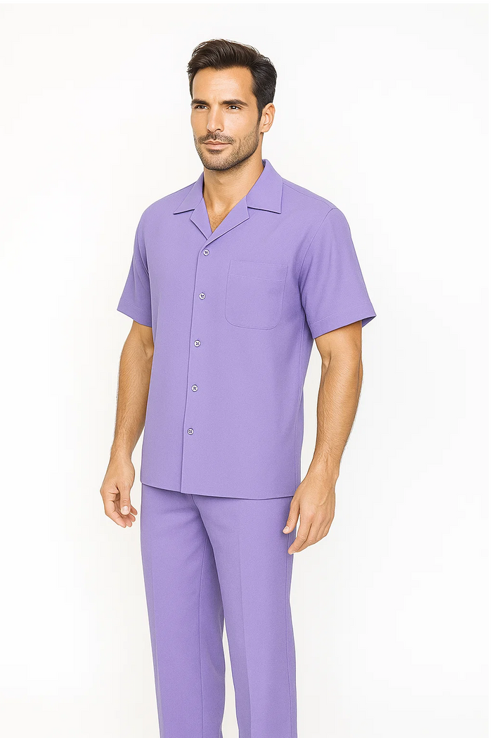 Mens Walking Suit in Color Melon Leisure Suit Casual Matching Shirt and Pants $99 by zacchi