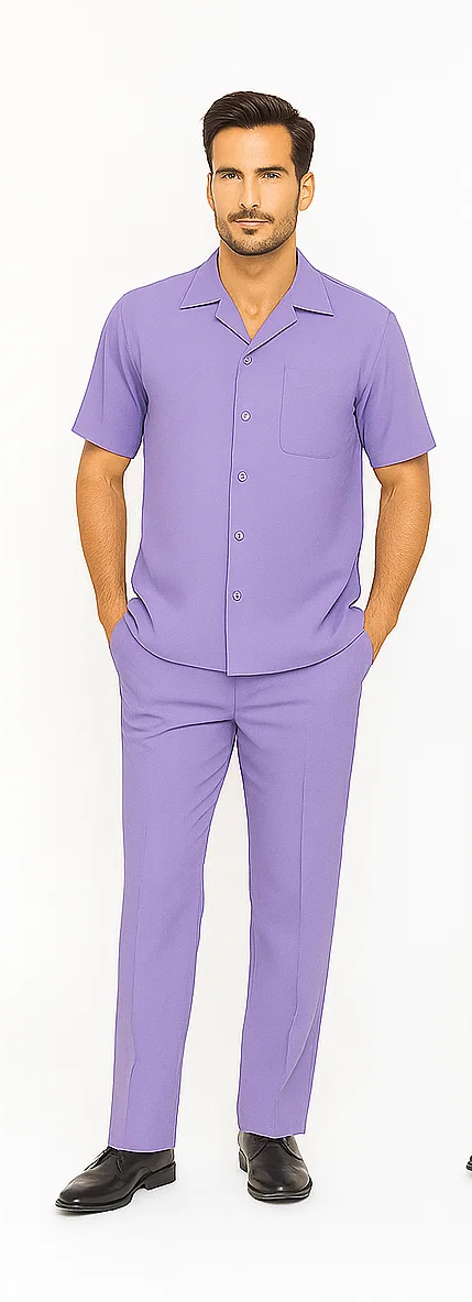 Mens Walking Suit in Color Melon Leisure Suit Casual Matching Shirt and Pants $99 by zacchi