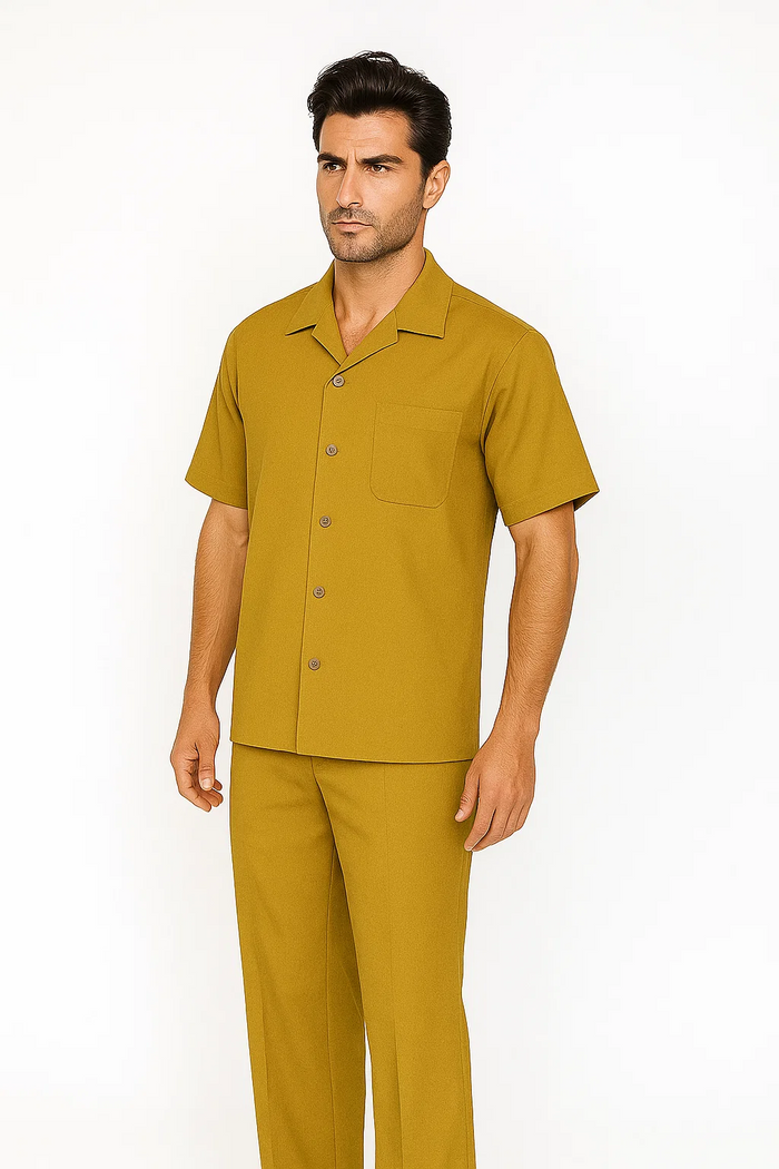 Mens Walking Suit in Color Navy Leisure Suit Casual Matching Shirt and Pants $99 by zacchi