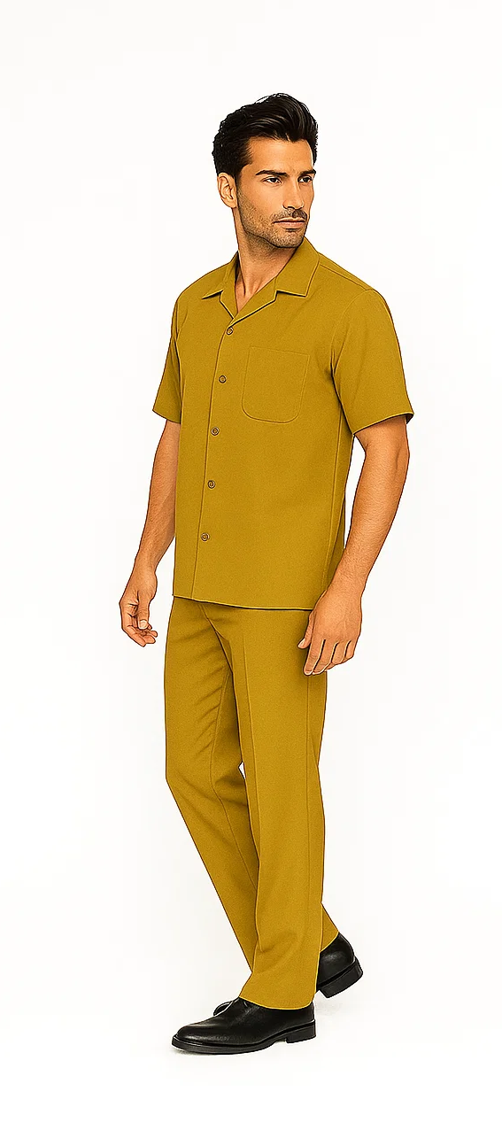 Mens Walking Suit in Color Navy Leisure Suit Casual Matching Shirt and Pants $99 by zacchi