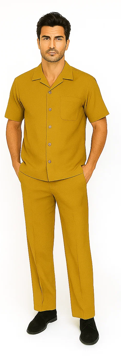 Mens Walking Suit in Color Navy Leisure Suit Casual Matching Shirt and Pants $99 by zacchi