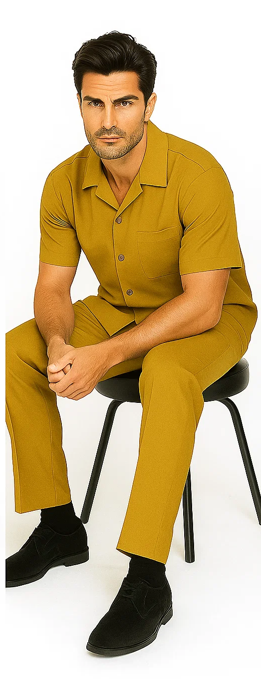 Mens Walking Suit in Color Navy Leisure Suit Casual Matching Shirt and Pants $99 by zacchi