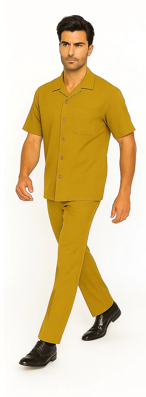 Mens Walking Suit in Color Navy Leisure Suit Casual Matching Shirt and Pants $99 by zacchi
