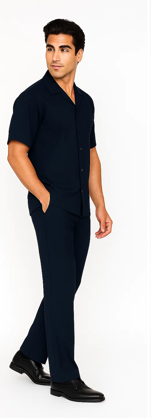 Mens Walking Suit in Color Olive Leisure Suit Casual Matching Shirt and Pants $99 by Zacchi