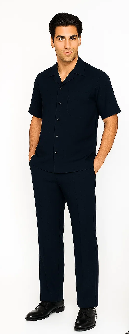 Mens Walking Suit in Color Olive Leisure Suit Casual Matching Shirt and Pants $99 by Zacchi