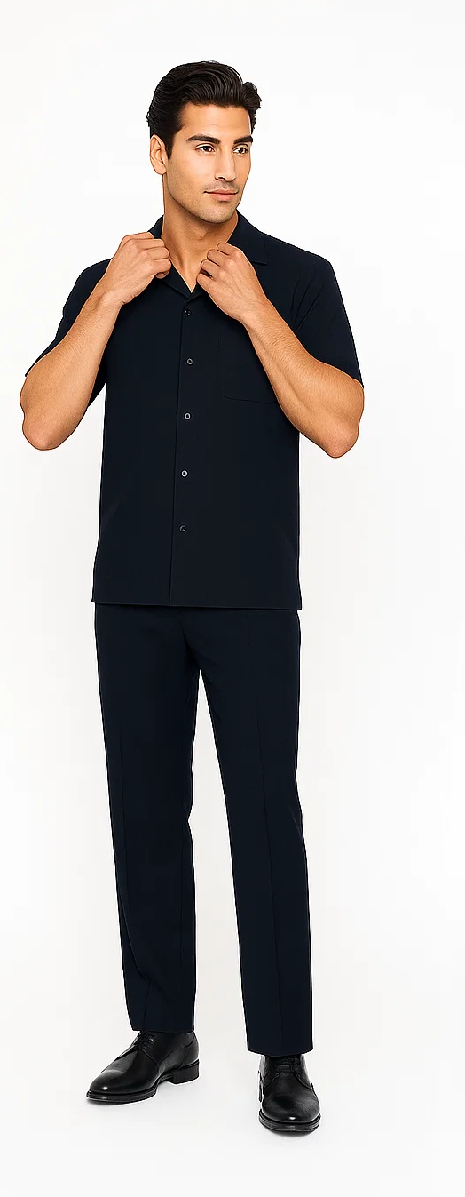 Mens Walking Suit in Color Olive Leisure Suit Casual Matching Shirt and Pants $99 by Zacchi