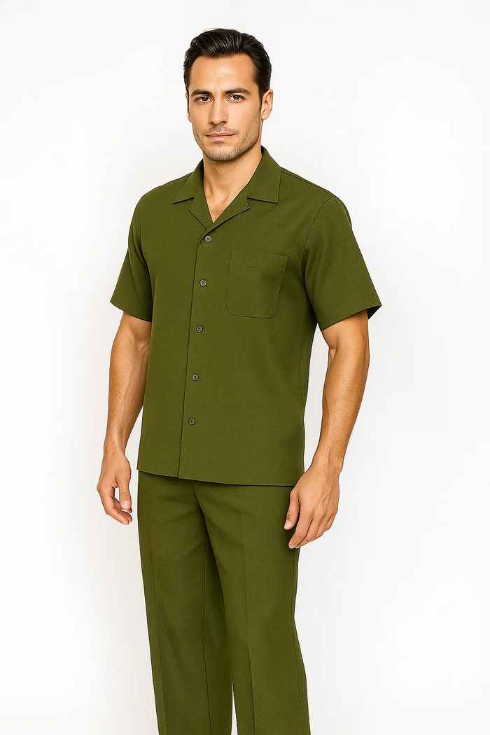 Mens Walking Suit in Color Powder Blue Leisure Suit Casual Matching Shirt and Pants $99 by Zacchi