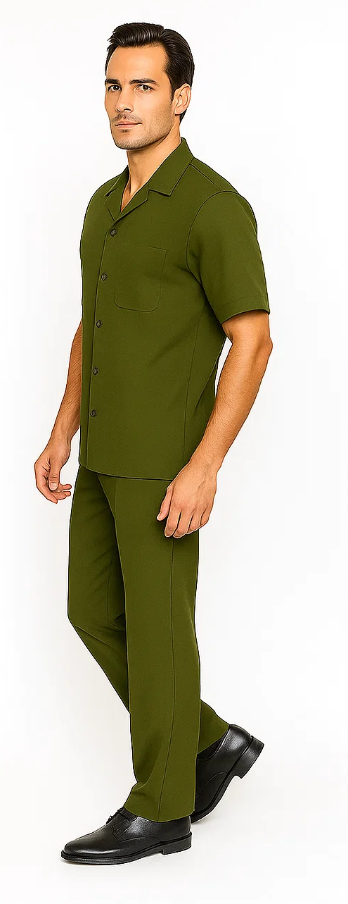 Mens Walking Suit in Color Powder Blue Leisure Suit Casual Matching Shirt and Pants $99 by Zacchi