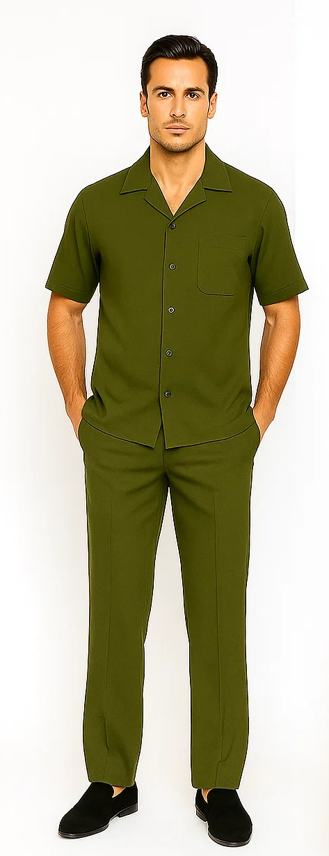 Mens Walking Suit in Color Powder Blue Leisure Suit Casual Matching Shirt and Pants $99 by Zacchi